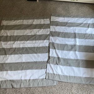 Blackout curtains, 2 panels, gray and white stripe